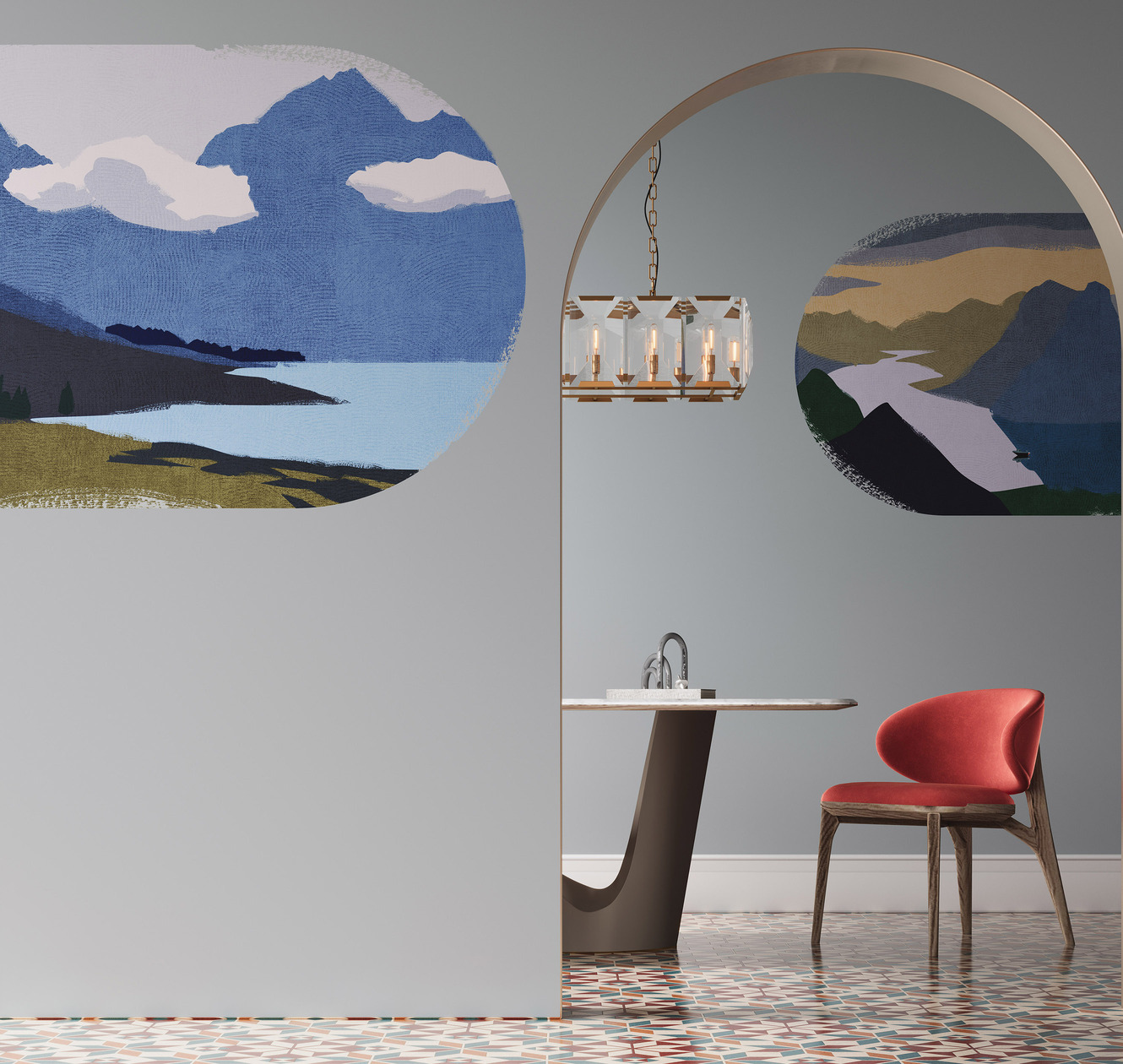 Панно Luna Круиз Путешествие в интерьере Вершины CRZ2 006 3×2 фото в интерьере